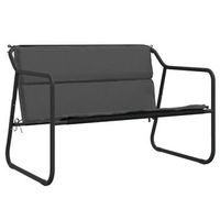 banco de jardin de 2 plazas  banco de exterior  silla de jardin acero con cojin gris antracita