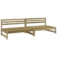 2 uds sofas centrales de jardin  sofa de exterior madera impregnada pino 120x80cm