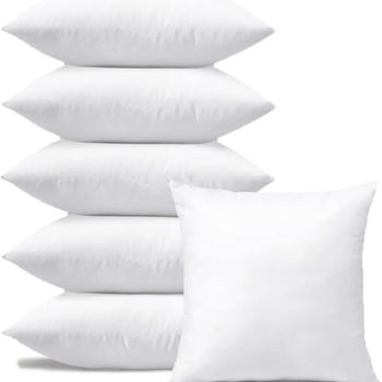 Liababylove, pack 4 o 6 rellenos de cojin de 45 x 45 centimetros de alta calidad, relleno de fibra hipoalergenica, envasados al vacio, mullidos , gorditos, no se deforman, lavables, pack ahorro