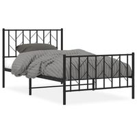 cama individual  cama para adulto  estructura cama sin colchon con estribo metal negro 100x190 cm