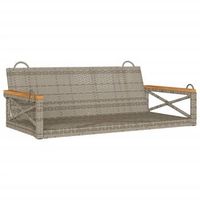 banco columpio  banco de jardin de ratan sintetico gris 109x62x40 cm