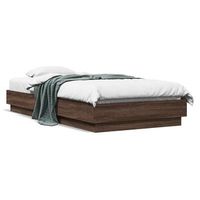 cama para adulto  cama individual  estructura de cama madera de ingenieria marron roble 90x190 cm