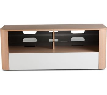 ALPHASON Hugo TV Stand - Light Oak & White, White