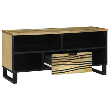 Gabinete De Tv | Muebles De Salón 100x33.5x46 Cm De Madera Maciza De Mango Cfw33733