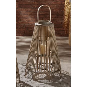 Farol Conic Listones Gris 59 Cms. 41dx59 Cms