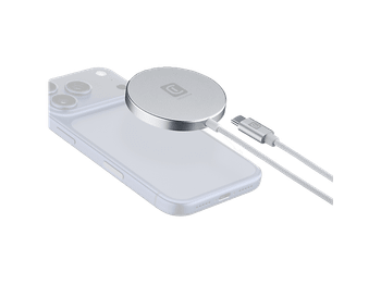 Cargador móvil inalámbrico - CellularLine Mag Pad Qi2.2, 25W, Carga inalámbrica, MagSafe, Universal, Blanco