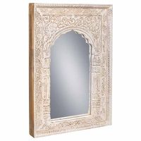 espejo de madera y cristal blanco 60x6x87