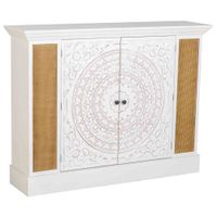 aparador de madera de 2 puertas 130x33x99h cm - blanco
