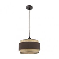 colgante con pantalla de tela natural modelo kandy fabrilamp