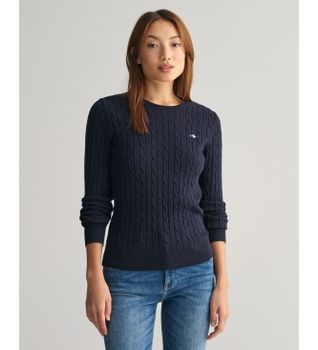 Gant para mujer. 4800100 Jersey de punto de ochos clásico marino (XL), Casual, Algodón Orgánico
