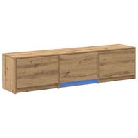 mueble de tv  mueble de salon  gabinete de tv con led con cajon roble artesanal 165 x 34 x 40 cm