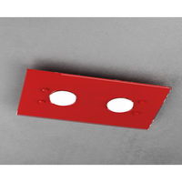 lampara de techo rectangular toplight path de 2 luces con casquillo gx53 estructura roja diseno moderno 40x20x3cm