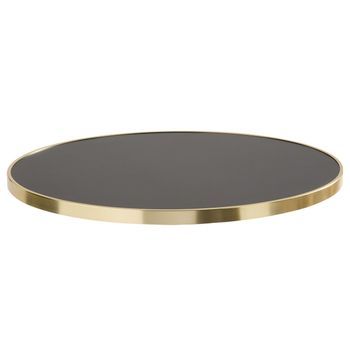 Tablero Redondo Negro Con Borde Dorado 60 Cm, Montmartre - Oviala