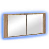 espejo led cabinet roble artisan 100 x 12 x 45 cm vidaxl