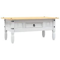 mesa de centrormesa auxiliarrmesa de cafe corona range pino mexicano blanco 100x55x45 cm