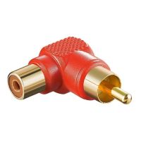 goobay adaptador audio estereo angular rca hembramacho rojo