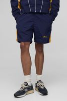 pantalon corto elastico fruncido con colores en bloque navy