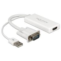 delock adaptador vga a hdmi con audio blanco