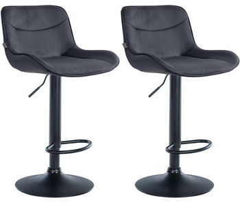 Juego de 2 taburetes de bar vonore en terciopelo negro 51x49x85 cm