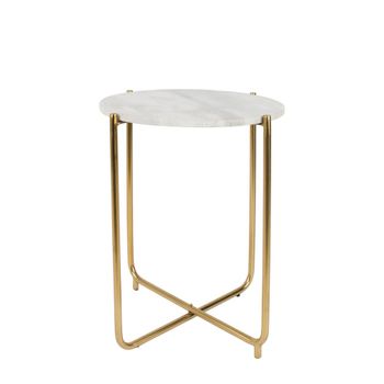 Mesa auxiliar de mármol blanco