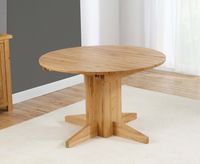 dorchester 120cm oak round extending dining table