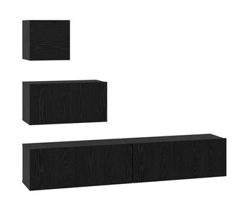 Mueble de tv de pared 4 pcs roble negro 80 x 30 x 30.5 cm