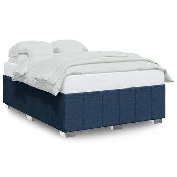 Cama Matrimonial | Cama Para Adulto | Cama Sin Colchón Tela Azul 160x200 Cm