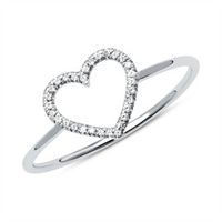 14 quilates anillo corazon oro con diamantes