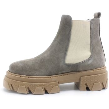Divine Follie Botines Stivaletto Polacco Elastici Carrarmato Taupe 302 para mujer
