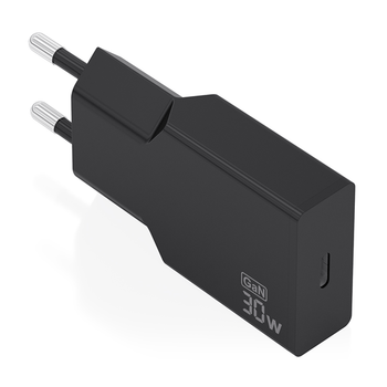 CARGADOR AISENS ULTRA DELGADO GaN 30W 1xUSB-C PD3.0 NEGRO