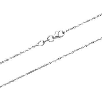 Cadena shiny singapore de oro blanco 9 quilates