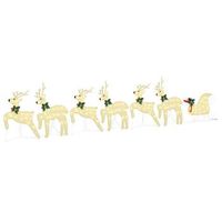 renos led 7 uds dorado 43 x 18 x 66 cm tela vidaxl