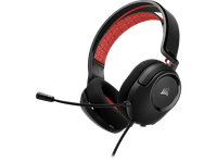 auriculares gaming - corsair hs35 v2 circumaurales microfono omnidireccional rojo