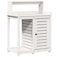 mesa plantacion con estantes madera pino blanco 825x50x1095cm vidaxl