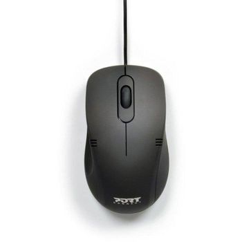Ratón Port Designs 900400-PRO USB-A 1000 DPI Ambidiestro Negro Ergonomía