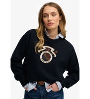 superdry para mujer w2012579a sudadera crest marino s casual algodon