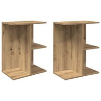 mesita noche 2 unidades madera ingenieria roble artisan 465x29x61cm