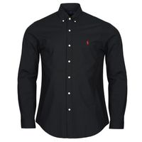 polo ralph lauren camisa manga larga camisa ajustada slim fit en popelin liso para hombre
