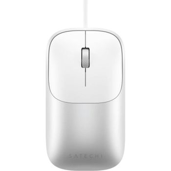 Ratón Satechi Slim LX USB-C 1200 DPI Plata Blanco Ergonomía ambidiestra