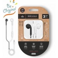 auriculares tech one tech eartech be original con cable mini jack 35 mm microfono y controles blanco y negro