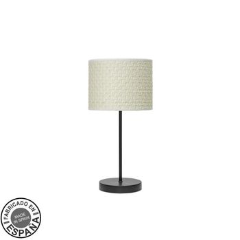 Sobremesa moda 1xe14 negro/cañizo blanco 42x17x17 cm