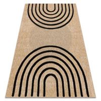 spark 0688 alfombra beige  negra - geometrico sisal estructural 160x220 cm