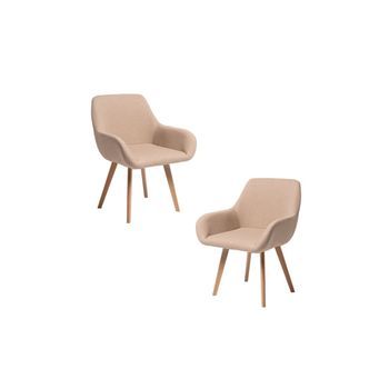 Pack 2 Sillas Venly Tela De Tela 80*57*42 Cm - Beige