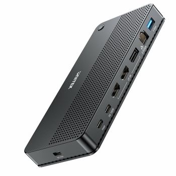 Base para portátiles Unitek D1104A01 USB4 100 W Ethernet 2.5G Negro