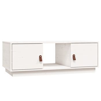 Mesa De Centro，mesa Auxiliar，mesa De Café De Madera Maciza De Pino Blanco 100x50x35 Cm