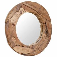 espejoespejo de banoespejuelo decorativo de teca 80 cm redondo cfw628872