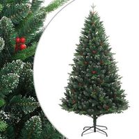 arbol de navidad artificial con bisagras y frutos rojos 150 cm vidaxl