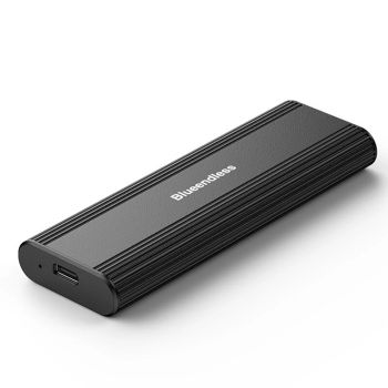 Caja externa SSD Blueendless M2821SN M.2 de doble protocolo NVMe&NGFF 10Gbps USB 3.2 Type-C de aleación de aluminio,port