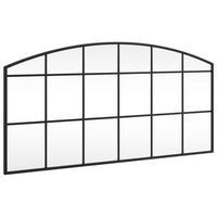 espejo de pared arco de hierro negro 100x50 cm vidaxl