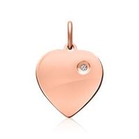 colgante de plata 925 circonita corazon rosado